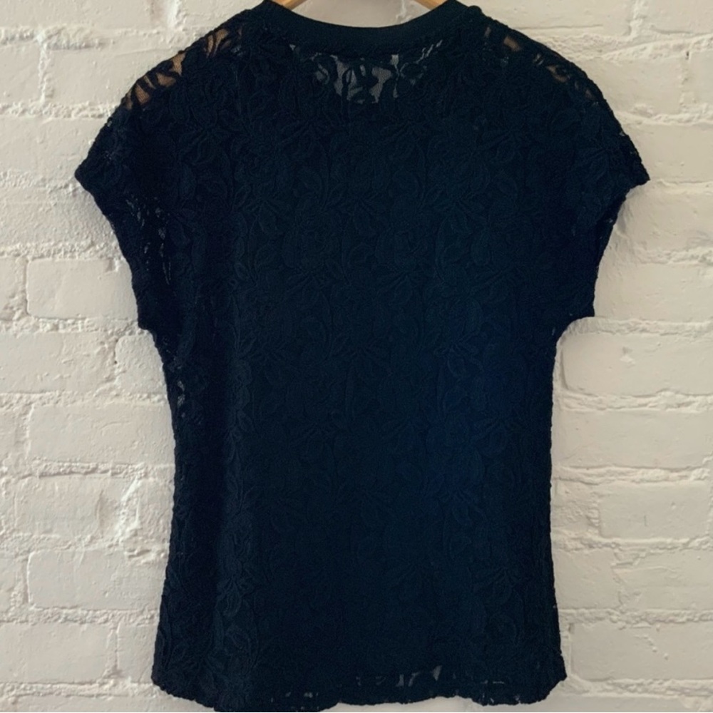 A New Day Black Lace Short Sleeve Top Shirt Top Goth Fairy Indie Sexy Size M - Picture 13 of 15